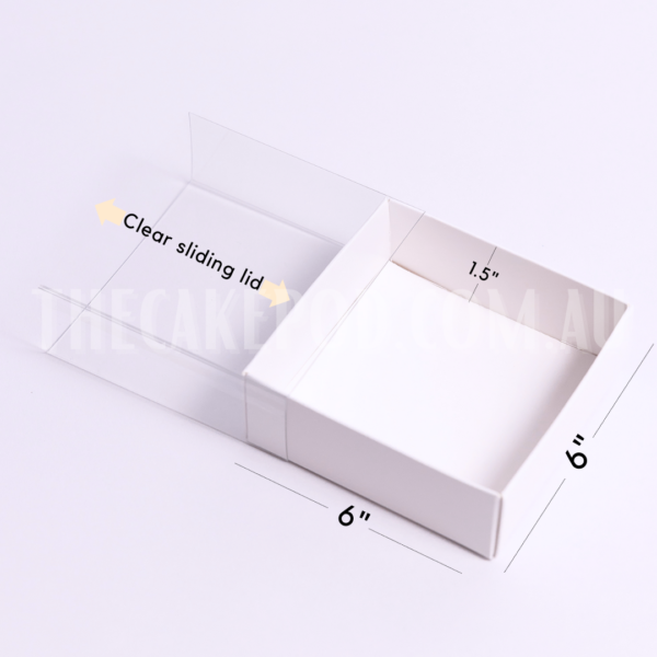 Box with White Clear Slide Lid