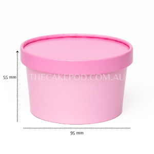Candy Pink cup with lid, 95 mm diameter x 55 mm height