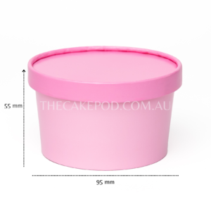 Cup in Candy Pink with lid and measurements