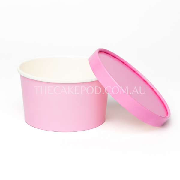 Cup in Candy Pink with lid on side