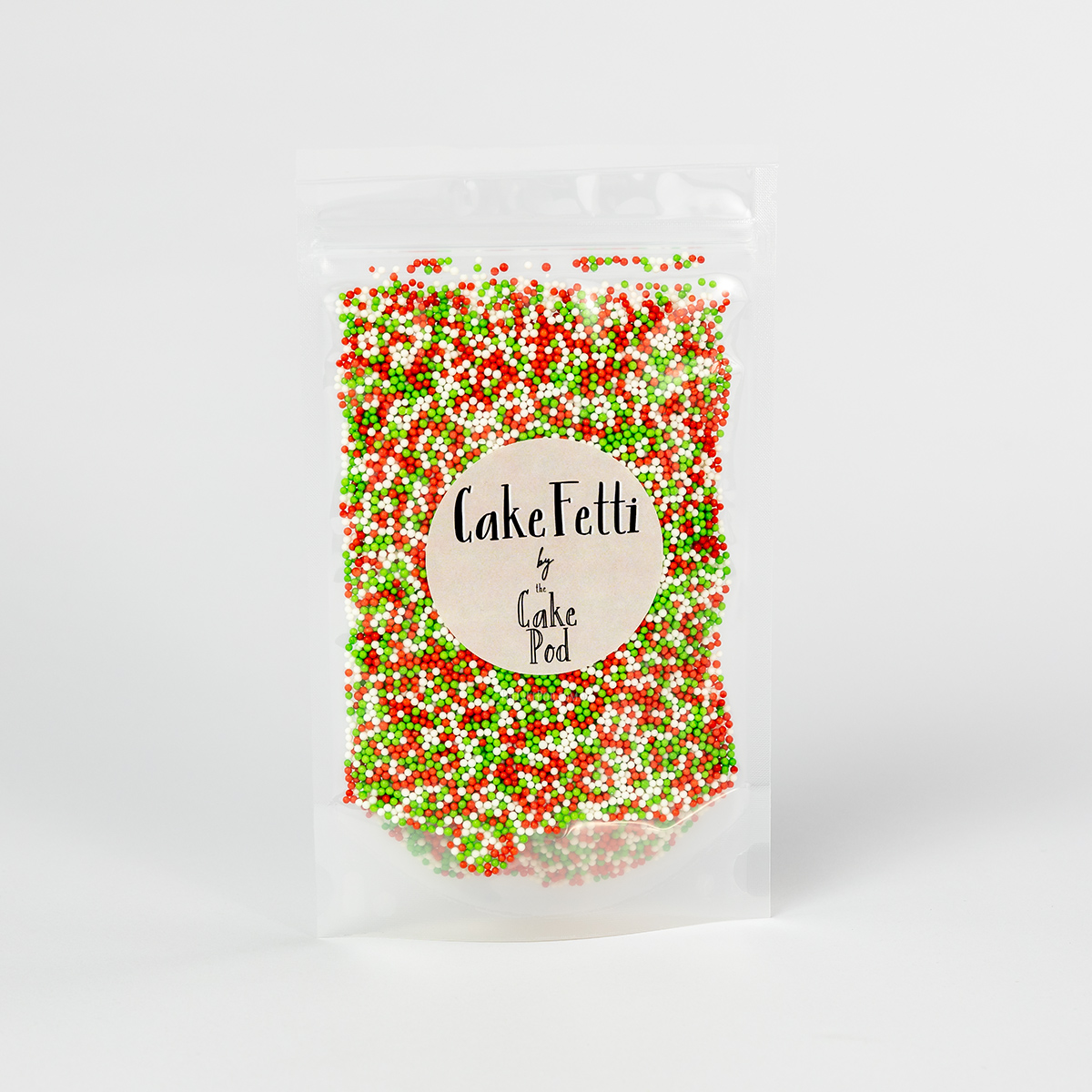 CakeFetti Jingle Dots Christmas sprinkles by The Cake Pod 100g resealable bag - The Cake Pod Cakefetti Jingle Dots Christmas Sprinkles by the Cake Pod 100g Resealable Bag