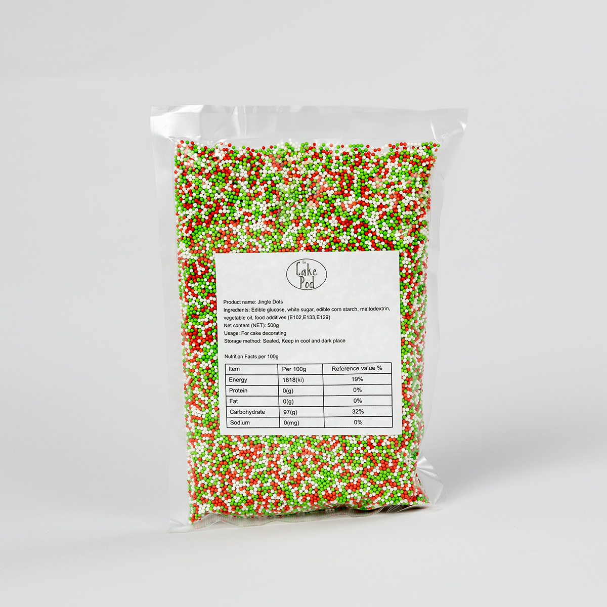 CakeFetti Jingle-Dots-Christmas-sprinkles-by-The-Cake-Pod-500g-bag - The Cake Pod Cakefetti Jingle dots christmas sprinkles by the cake pod 500g bag