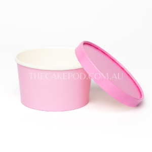 Candy Pink paper cup lid off