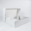 Slab Cake Box in Heavy Duty White Cardboard Open Front View