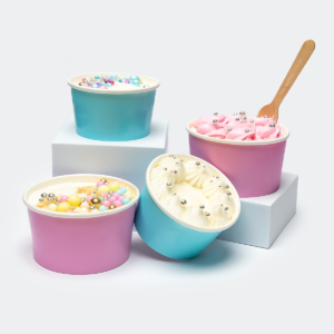 Tiffany Blue and Candy Pink paper cups with lids group photo1
